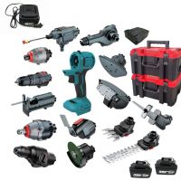 HENGLAI Amazon Hot Selling Ready to ship Power Tool Sets 20V DIY Cordless Drill Combo Set 20 in 1 Combo Kit Cordless