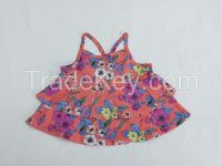 Summer clothes baby flowers printing outfit kid halter to