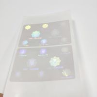 86*54mm Custom Transparent Pet Hologram Holographic Overlay Sticker/ Transparent Laser Hologram Label