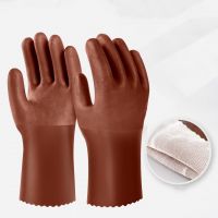 Long-lasting without odor PVC chemical gloves with comfortable inner lining safety protective gloves with plastic coating