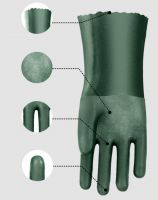 Sandblasted wear-resistant anti-slip industrial gloves, corrosion-resistant chemical gloves,short-sleeved safety gloves for work