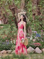 Peach Blossom Dress - Tiered Ruffle Maxi Dress BD0601