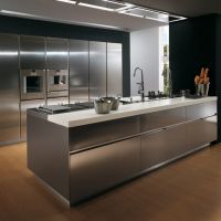 Stainless steel kitchen cabinets are made of high-quality stainless steel, featuring waterproof, moisture-proof, rust-resistant, and easy-to-clean properties. They are widely used in home kitchens, commercial kitchens, apartments, hotels, and catering fac