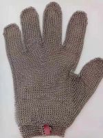 Anti microbacterial cut resistant F safety stainless steel wire mesh meat cut gloves