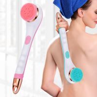 Body Scrubber Shower Brush with Long Handle, Electric Bath Brush Back Scrubber for Shower Exfoliating Body Scrubber, Soft Silicone Body Brushes