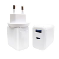 EU socket 30W fast charger USB-C/USB-A 2 port for cell-phone