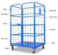 Industrial supermarkets logistic transport and storage portable steel galvanized heavy duty trolley cage