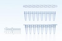 8-Strip tubes for PCR 0.2ml transparent/0.1ml white lid