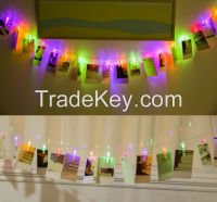 Photo clip peg battery powered led string