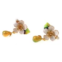 Wholesale Price Modern Simplicity Animal Flower 16k Real Gold Plated Stud Earrings Women