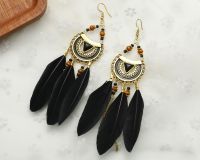 Wholesale Price Modern Feather Natural Fashion Earrings 