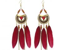 Wholesale Price Modern Feather Natural Fashion Earrings 