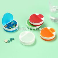 Small Portable travel size round Pill Case Organizer