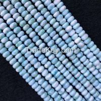 Natural Dominican Larimar round and rondells beads for bracelet 4mm-16