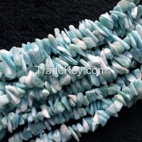 Natural Dominican Larimar Round And Rondells Beads For Bracelet 4mm-16