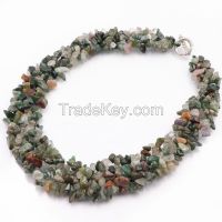 18 inch mutil-color gemstone chips fashion necklace