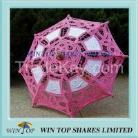 19cm China wooden embroidery cotton parasol