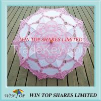 China style pink and white craft umbrella