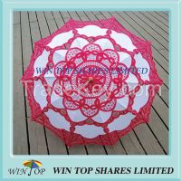 China popular red and white craft parasol