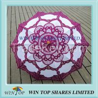 China Classical purple and white cotton parasol