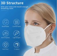 High quality White waterproof fire virus bacteria proof one off civil use non medical 5 ply KN95 face Mask