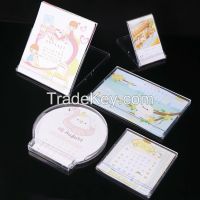 Display Landscape Jewel CD Calendar Case Desktop Calendar Stand Holder