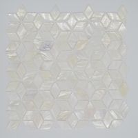 Rhombus full white mother of pearl mosaic on mesh for wall decoration