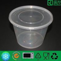 Disposable Take Away Microwaveable and Freezable Plastic Food Container 500ml