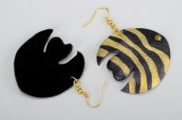 Leather earrings "Small fishes"