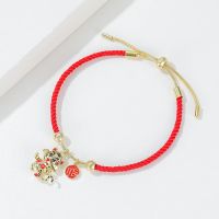 Girls' 2022 Year Of The Tiger Gift Bracelet 925 Silver Bracelet ins Minority Style Design Woven Bracelet